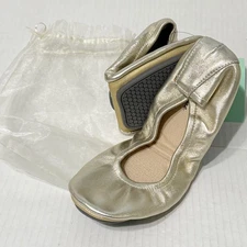 NEW The Storehouse Flats Foldable Leather Ballet Shoes Golden (Gold)  Size 7