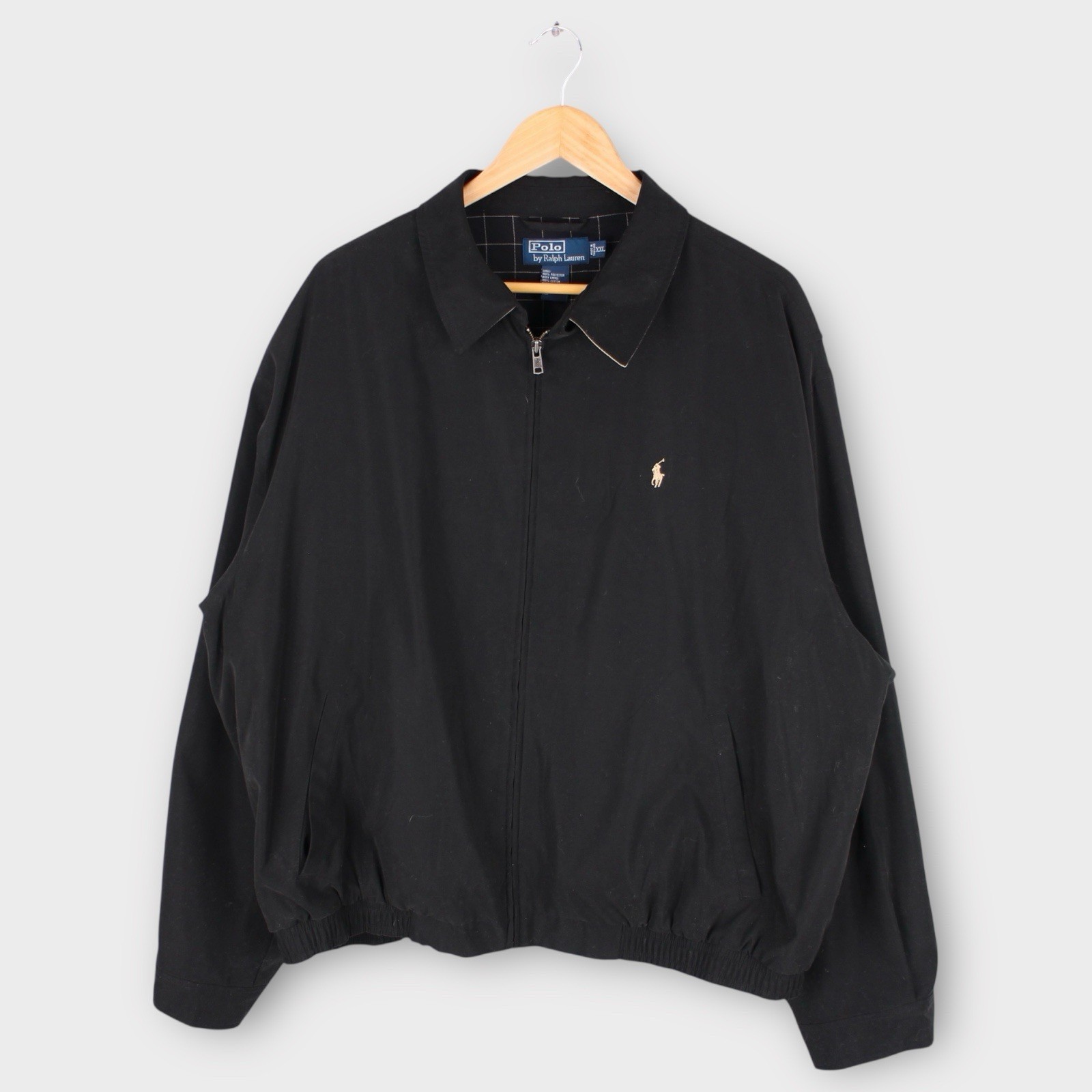 Polo Ralph Lauren Black Bi-Swing Jacket XXL Lined Harrington Style