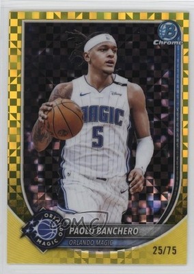 2025-26 Bowman Chrome Yellow X-Fractor 25/75 Paolo Banchero #BCV-94 4k8