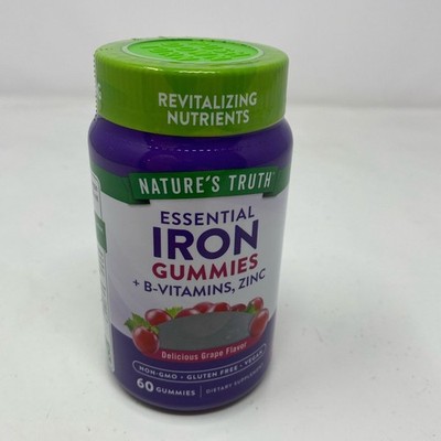 Nature's Truth Iron Gummies + B-Vitamins & Zinc, Grape, 60ct