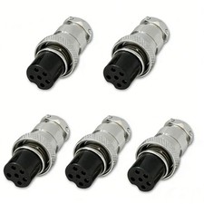 5 PCS 6 Pin Ham  CB Radio MIC Microphone Connector Female Plug Solder Type