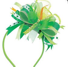 St. Patrick's Day Green Satin Ribbon Headband Party Accessory