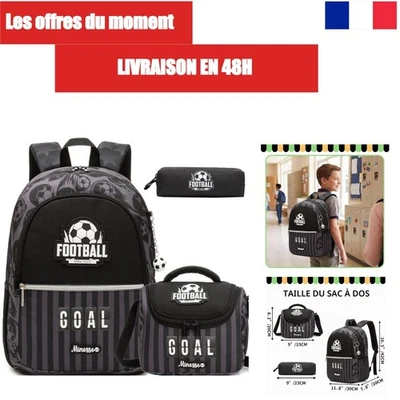 HTgroce Sac à Dos Scolaire Garçon Primaire - Ensemble 3 Pièces - Photo 1/4