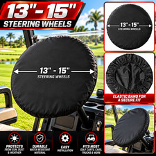 Full Steering Wheel Cover 13-15 Black Storage Rv Boat Golf Cart Car Truck