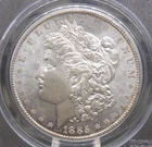 1885 "P" Morgan SILVER Dollar $1 PCGS MS62 #609 OGH Green Uncirculated ECC&C Inc