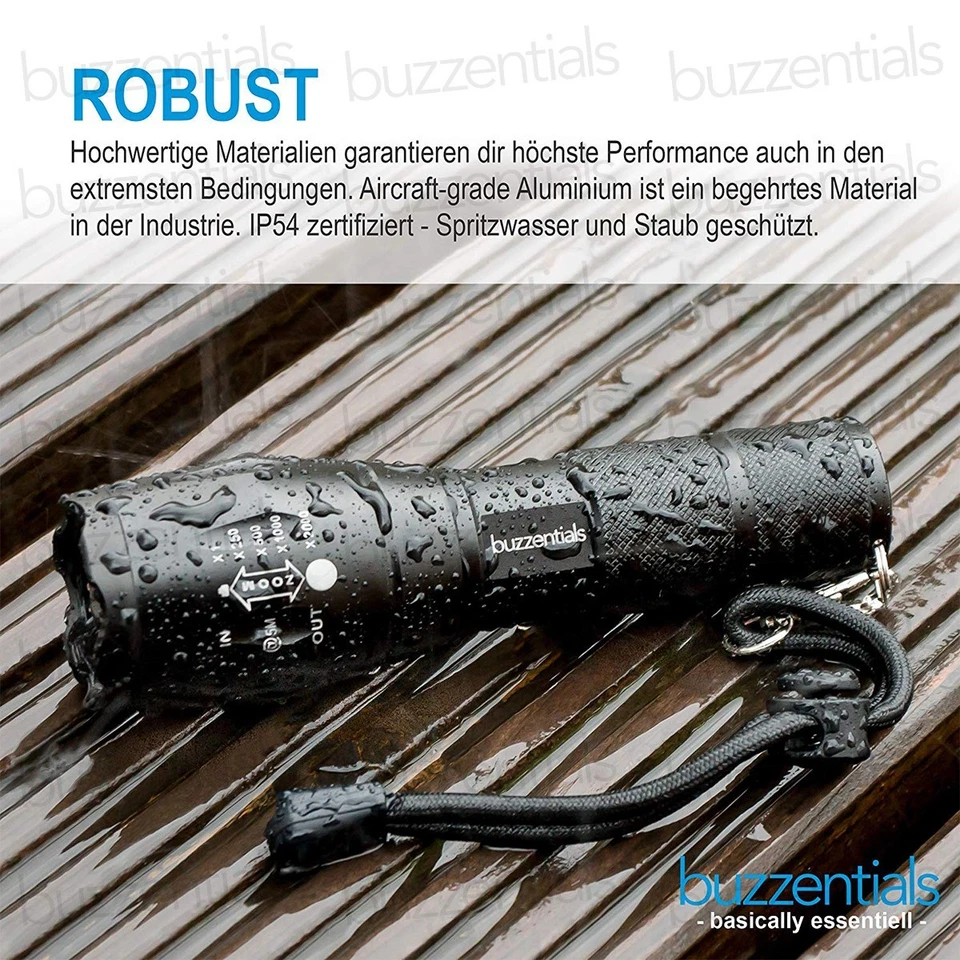 5x LED Taschenlampen, Extrem Hell, Staub-Spritzwasser, 5 Modi - Nur noch wenige! - Bild 2 von 4