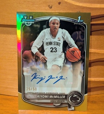 Gold - 1st Bowman U Prospects Kiyomi McMiller Autograph/50 Penn State Basketball