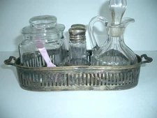 Antique Silver-Plated Cruet or Castor 10-Piece Set Middletown Plate Co.