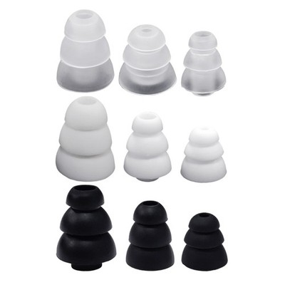 6Pieces Soft Silicone Earbud Tip with Triple Flanges Design for Better Sound