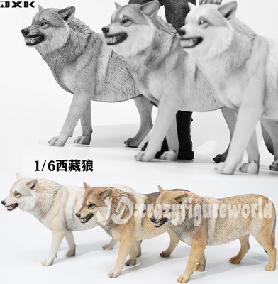 JXK 1/6 Tibetan Wolf Model Fierce Wild Animal Figure Collection Decor Gift Toy