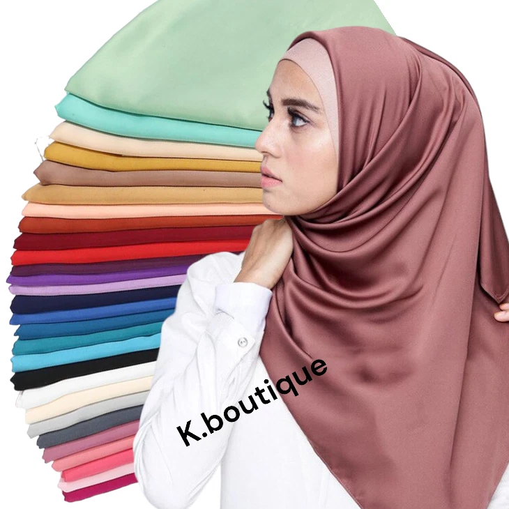 New Shiny Silk Satin Feel Maxi Long hijab shawl Wrap For Wedding Occasions