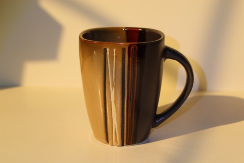 Better Homes and Gardens 14 oz Brown / Tan Glazed Ceramic Coffee Mug