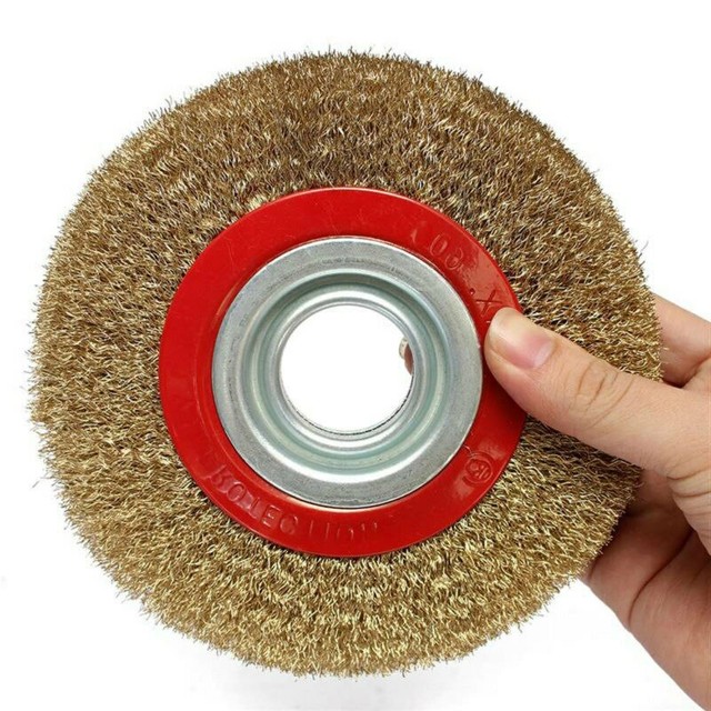 Wire Brush 125mm Wire Wheels Round Brass Plated Steel Wheel For Bench