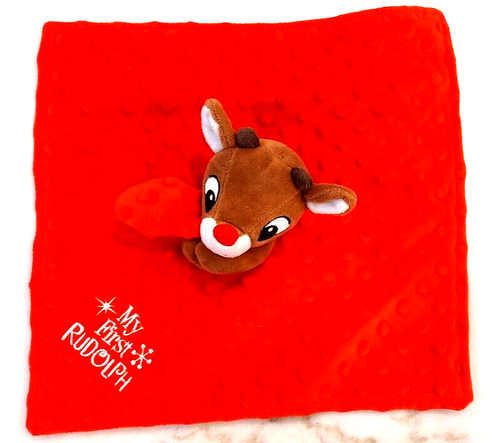 My First Christmas Rudolph the Red Nose Reindeer Lovey Security Blanket ...