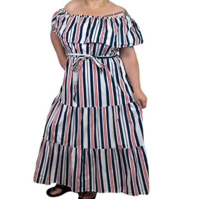 red white and blue off shoulder dress XS Red White and Blue (Farm Rio) Off the Shoulder