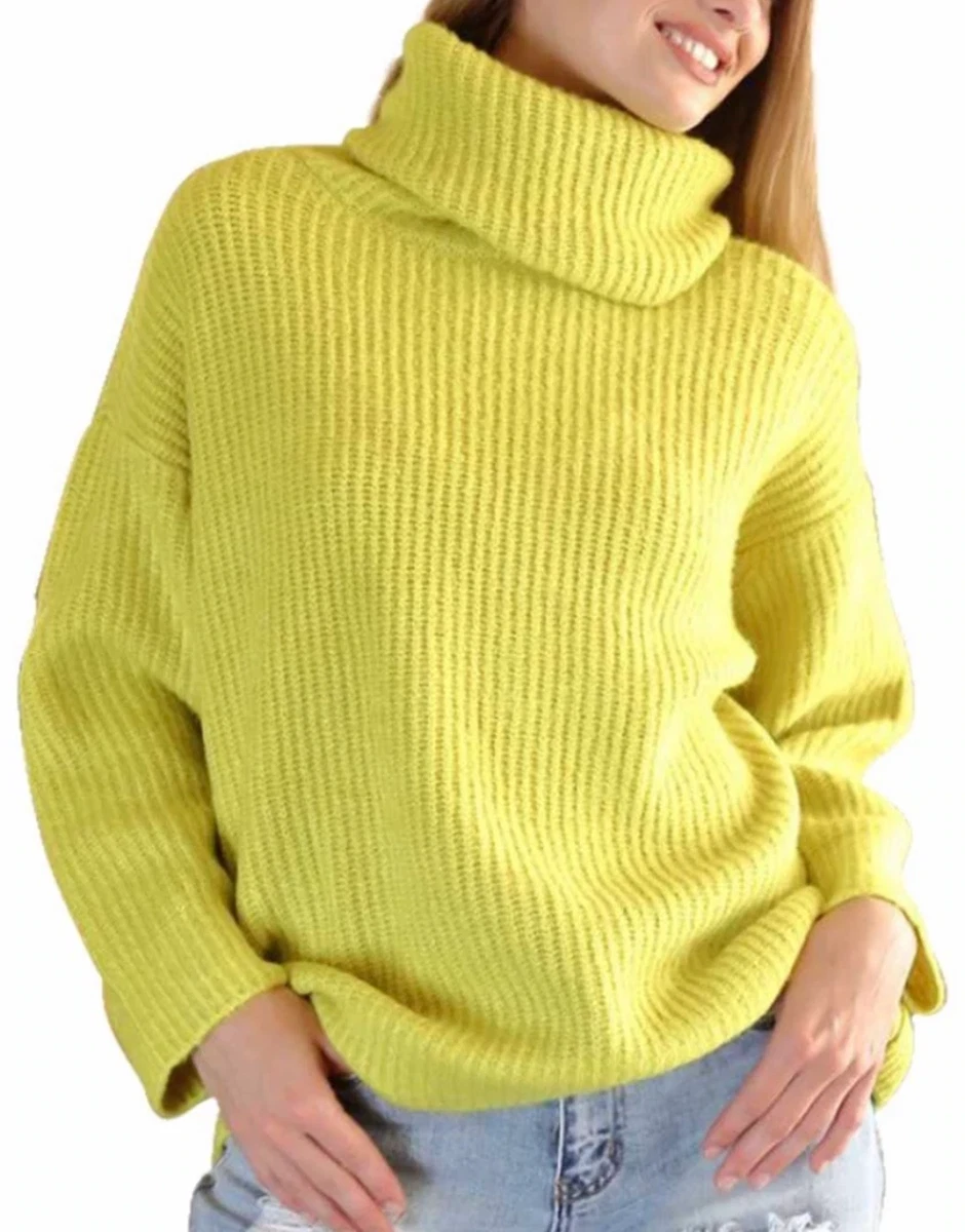 Lime green shop ribbed turtleneck