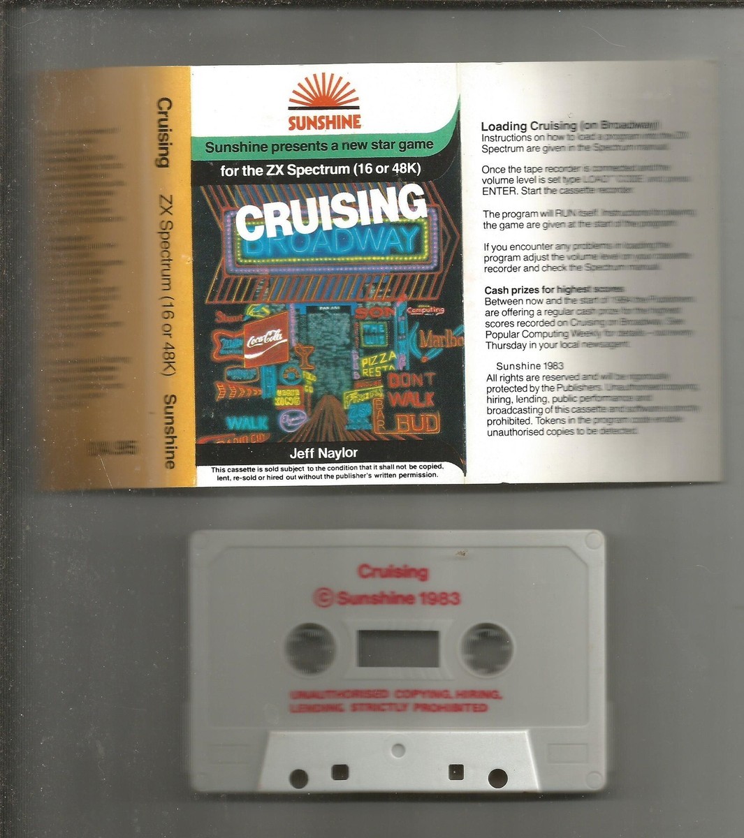 CRUISING ON BROADWAY - Sunshine - SINCLAIR ZX SPECTRUM CASSETTE