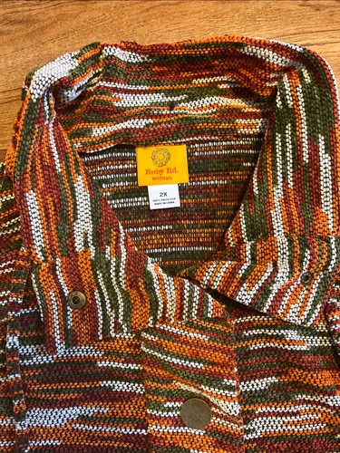 Women’s RUBY RD Sweater Top, 2X, Fall Colors - Picture 2 of 4