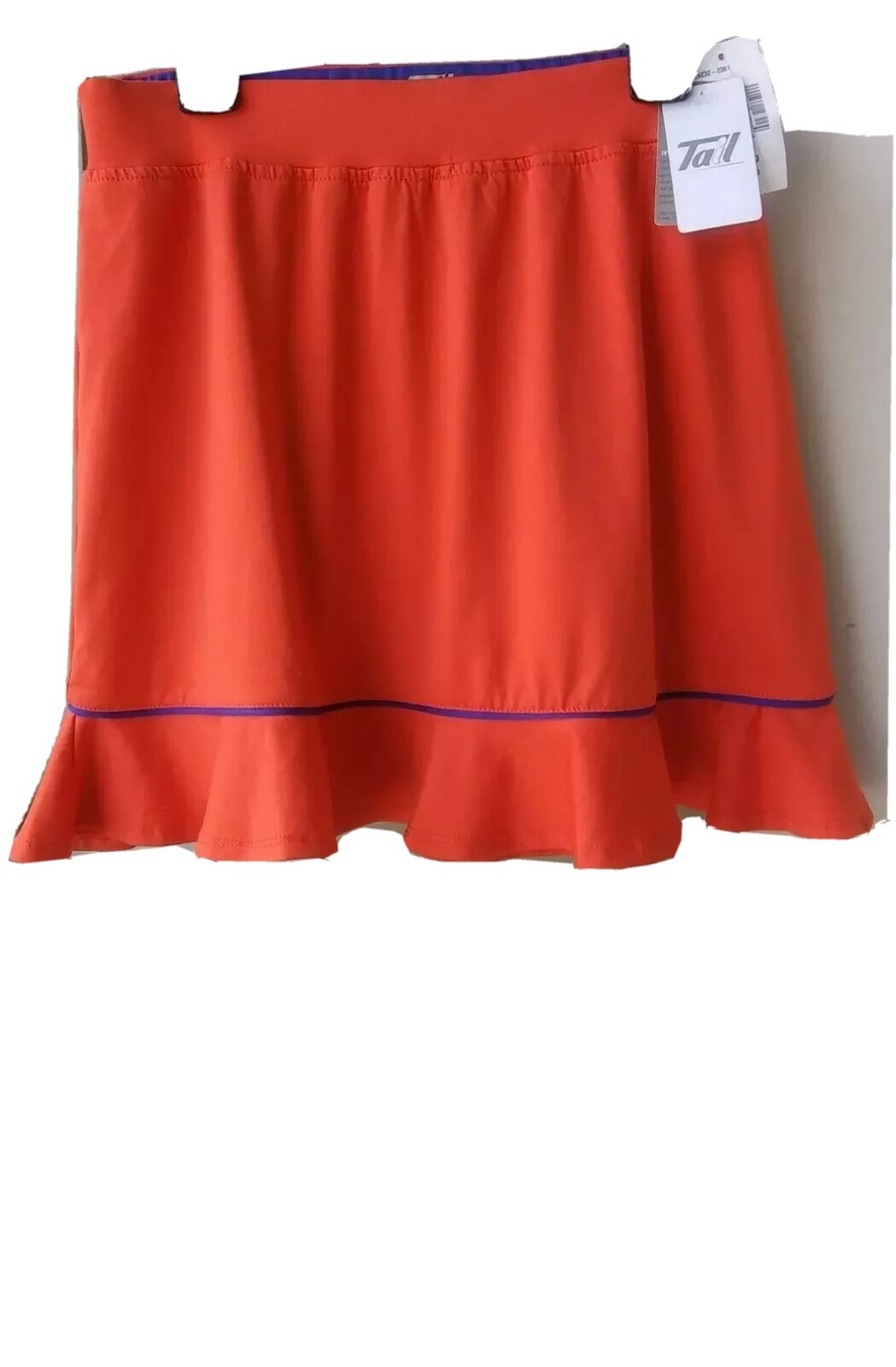TAIL ORANGE SMASH WOMENS TENNIS SKIRT ROYAL BLUE TRIM RUFFLED BOTTOM