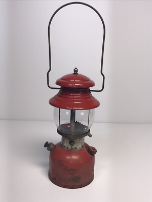 Vintage Red Coleman Lantern With Glass - 200A | eBay