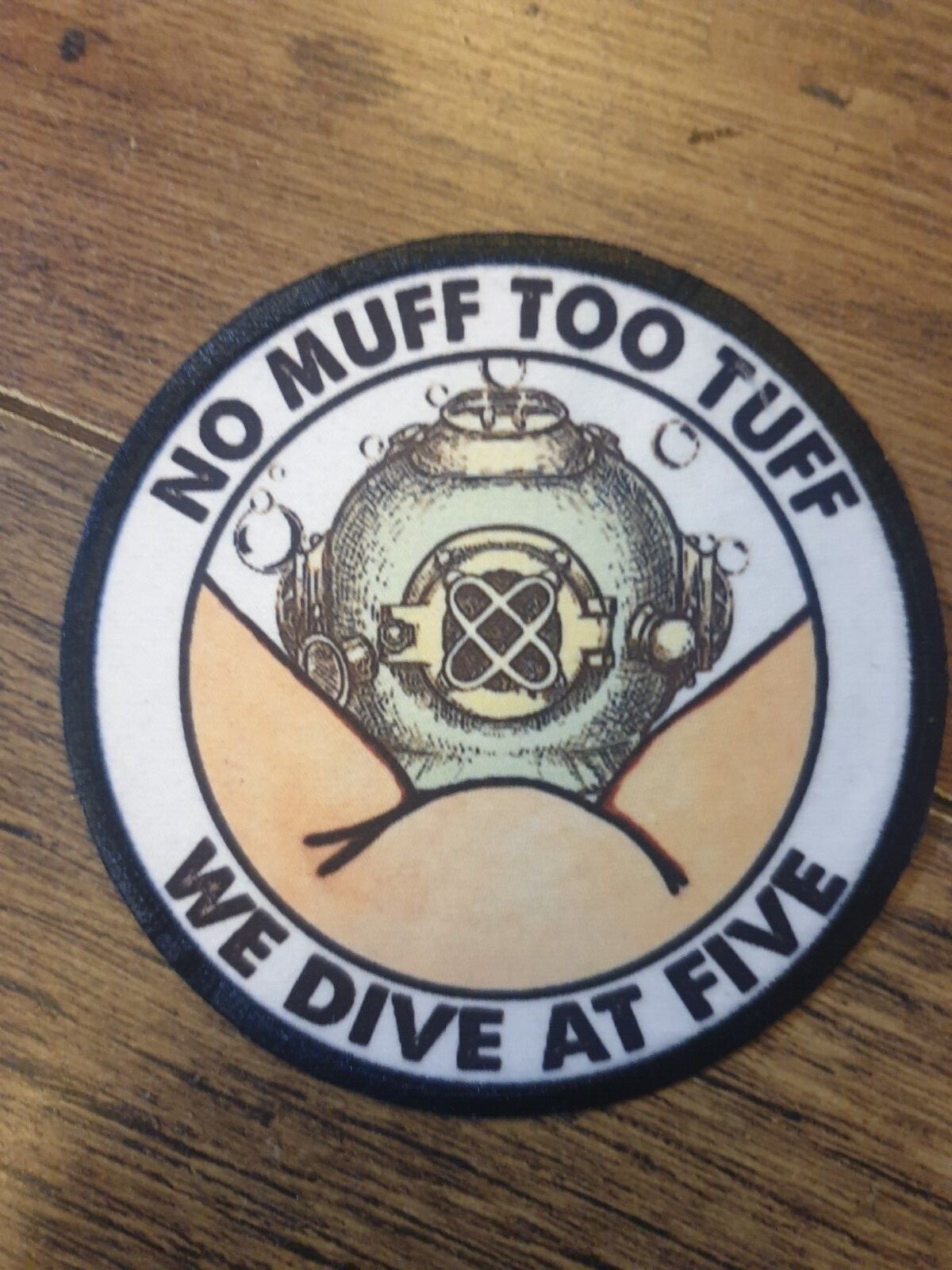 no muff to tuff we dive at 5 RUDE BIKER MUFF DIVER SEA SEW IRON ON