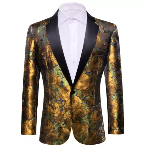 Para Hombres Floral Esmoquin Cena Chaqueta Calce Regular Chal Solapa Paisley Baile de graduación Fiesta Traje - Imagen 231 de 236
