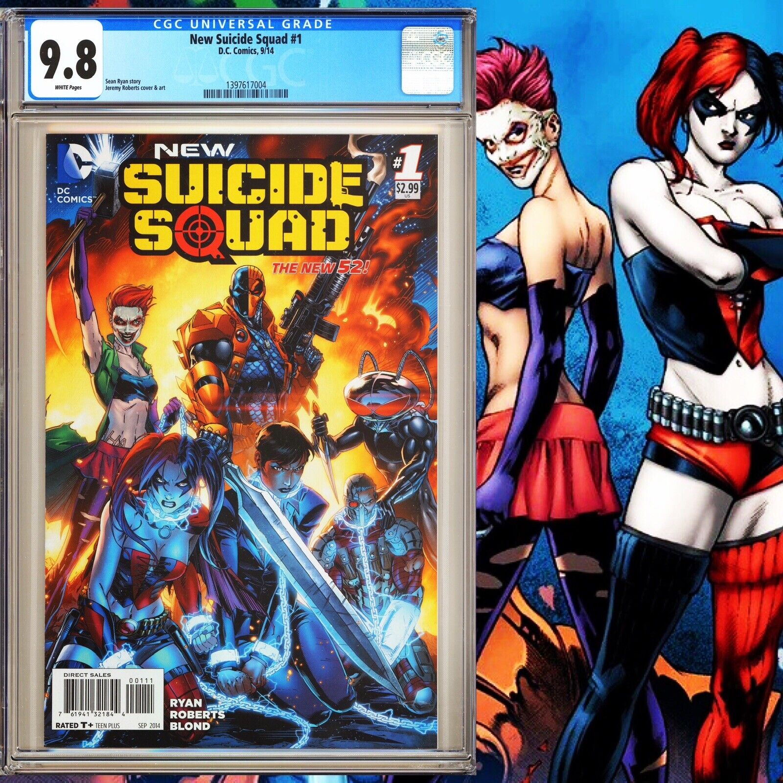 CGC 9.8 New Suicide Squad #1 white pages Harley Quinn 2014