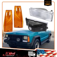 Clear Signal Lamp+Amber Side Marker Set of 4 For 84-96 Jeep Cherokee XJ/Comanche