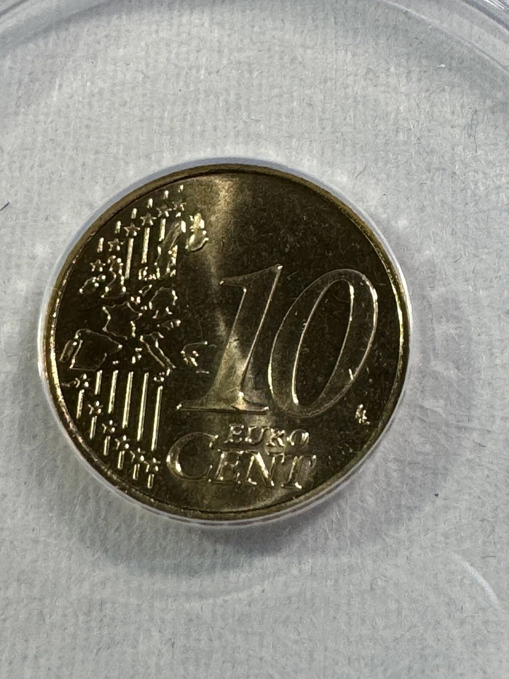 Irlanda 2002 10 centavos graduado como nuevo 65 por ANACS Foto 3 de 4