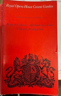 Requiemgesänge Nachmittag eines Faun Ballet Royal Opera House Programm 1973