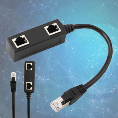 RJ45 1 to 2 LAN Ethernet Splitter Adapter Cable Network Connector PCB board 78MM