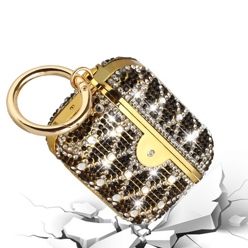 For Apple AirPods 2 & 1 Design Diamond Bling Glitter with Keychain Carrying Case - Picture 4 of 19