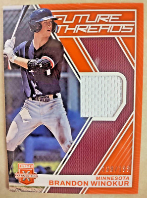 2023 Panini Elite BRANDON WINOKUR Twins Future Threads WHITE JERSEY Swatch! /199