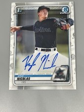 Kyle Nicolas 2020 Bowman Draft Chrome 1st Bowman Auto CDA-KNI Miami Marlins