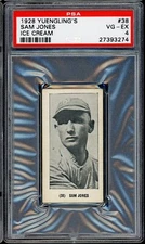 1928 Yuengling's Ice Cream Baseball #38 Sam Jones PSA 4