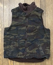 Ruff Hewn Vest Canvas Reversible Insulated Camo Camouflage Brown Size Large