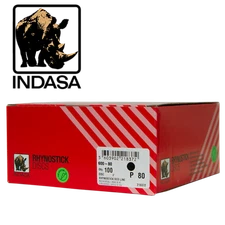 INDASA 80 Grit 6'' Sticky Back DA Sandpaper Rhynostick 600-80 (100 Sheets/Box)