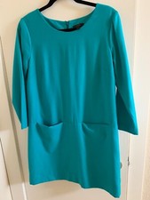 J.CREW $148 Jules Wool Lined Shift Front Pocket Dress in Turquoise Sz 6