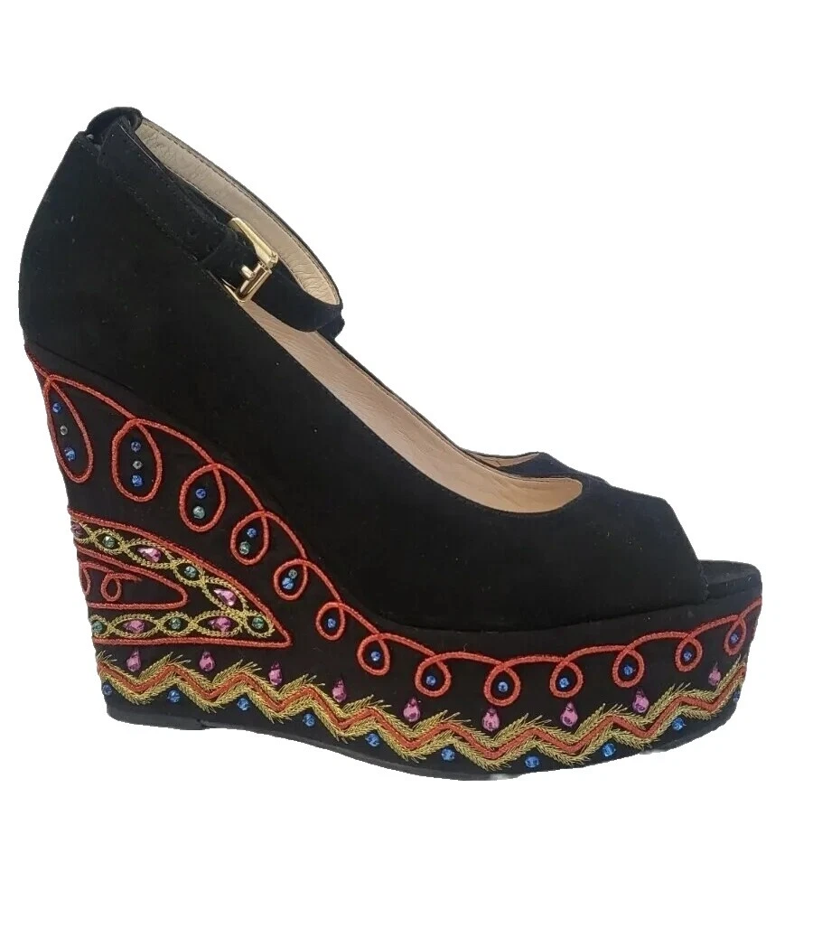 Parte superior feminina de camurça Boutique 9 wedge