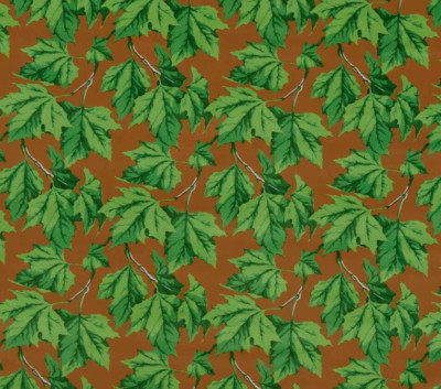 HARLEKIN VORHANGSTOFF Dappled Leaf Velvet 2,4 METER SMARAGD/BERNSTEIN BAUMWOLLE