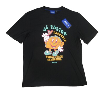 Hugo Boss Men's Black Nugotacos Taco Graphic Crew-Neck Short Sleeve T-Shirt 