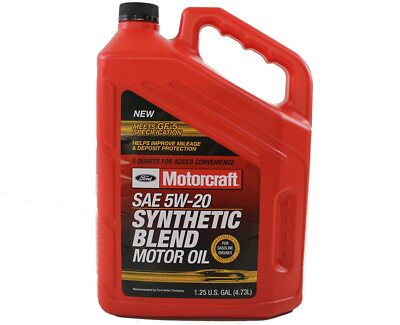 Genuine Ford Fluid XO-5W20-5Q3SP SAE 5W-20 Premium Synthetic Blend Motor Oil New
