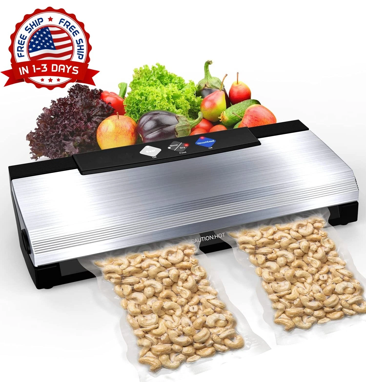 Potente Maquina Automatica Para Envasar al Vacio Alimentos Sellado Profesional