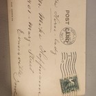 New York NY Mailed Postcard w/ 1 Cent Benjamin Franklin Stamp, Postmark B/W — photo 3