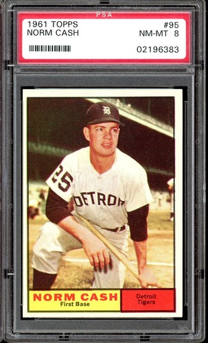 1961 Topps Baseball #95 Norm Cash PSA 8