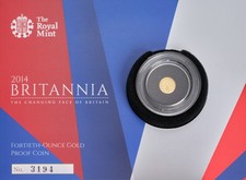 🪙 2014 Gold Proof 1/40oz Britannia Coin – Royal Mint (0.8g) | Sleeve & CoA