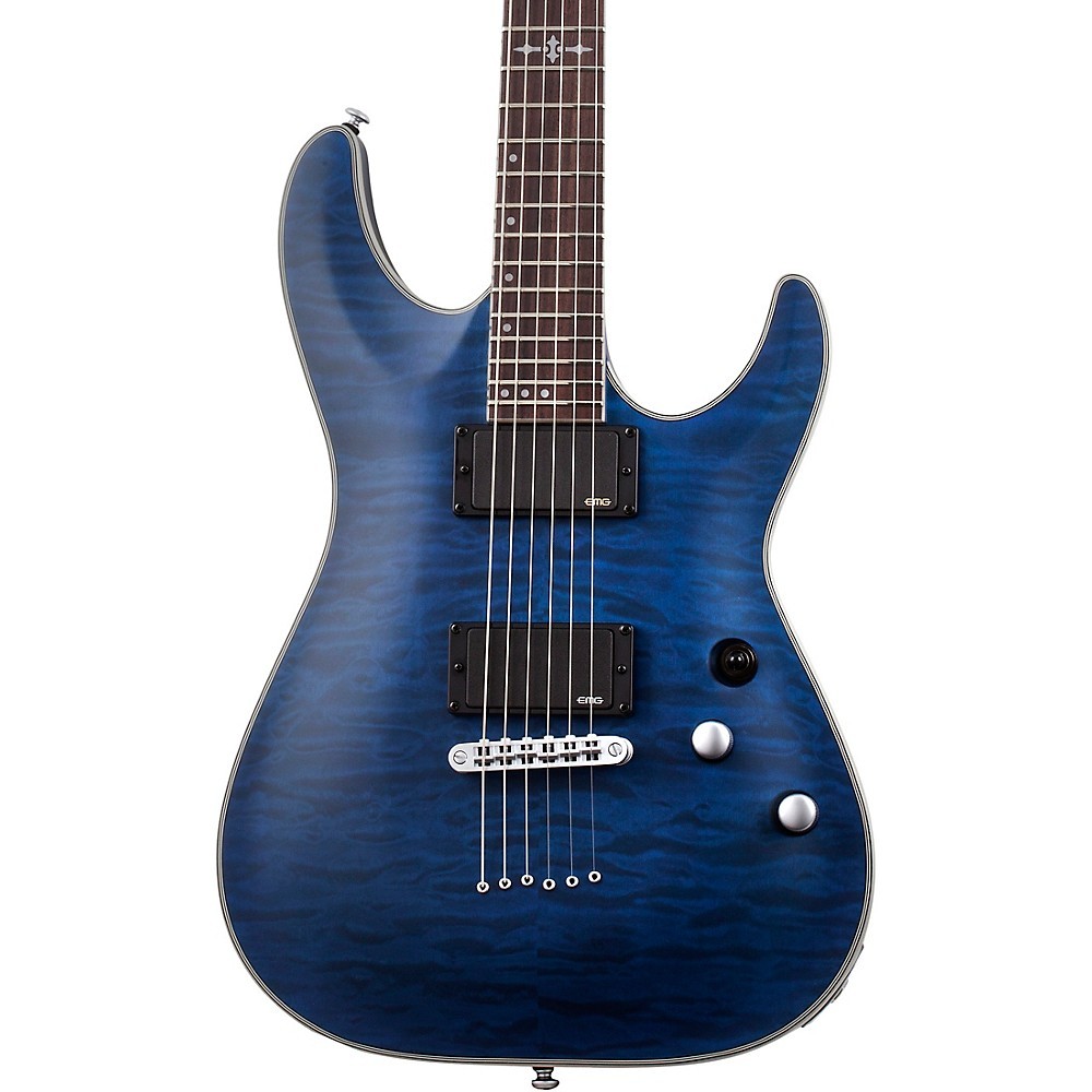 Schecter C1 Platinum Electric Guitar Satin Transparent Midnight Blue