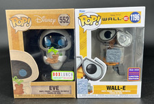 Funko Pop Wall-E 1196 Eve 552 BoxLunch Earth Day Exclusive Disney Pixar Lot (X)