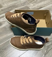 NEW Tom s Botas Cupsole Toffee Microsuede Shoes Toms Brown Loafers Youth 13