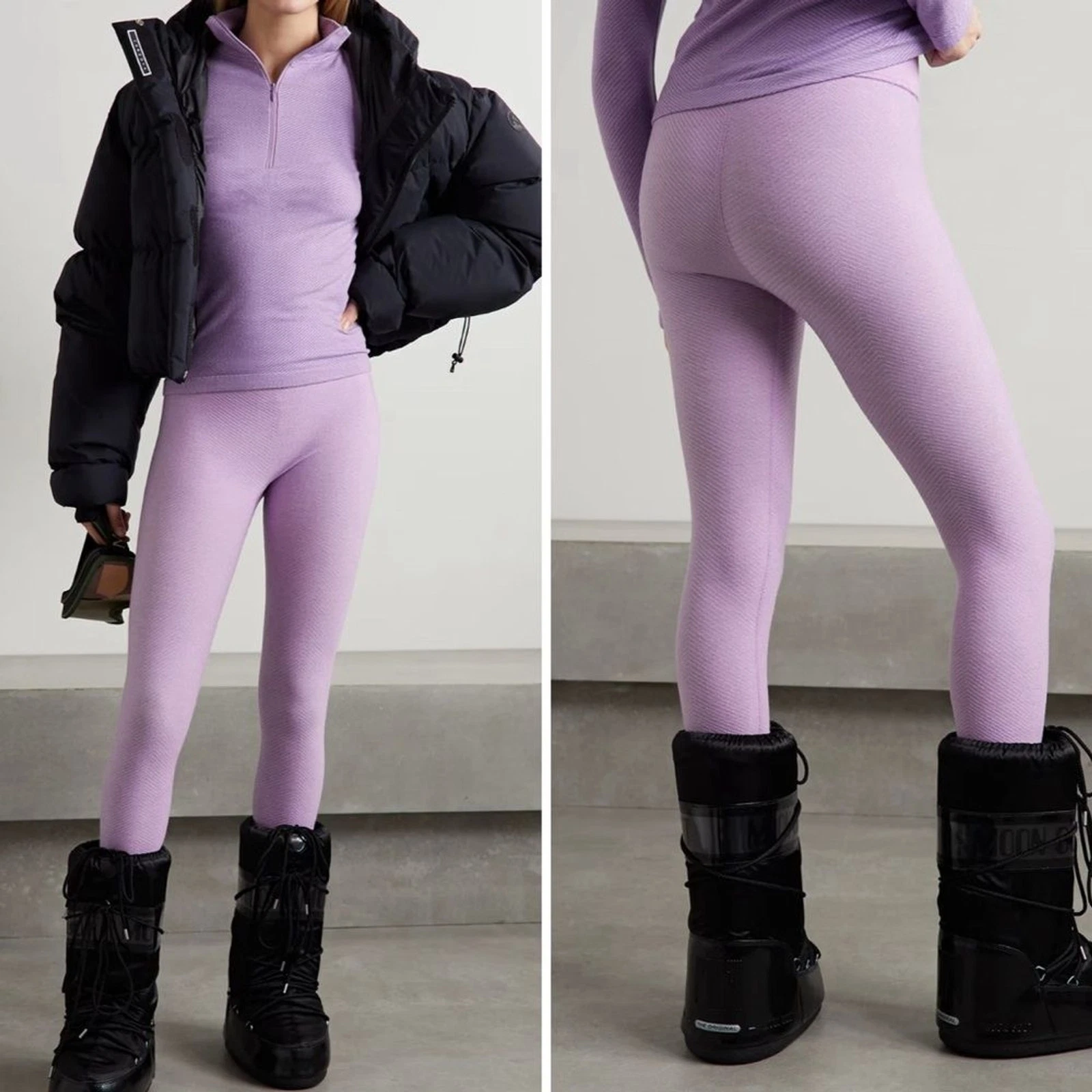 RRP US$250 Cordova Baselayer ANDORA STRETCH-KNIT LEGGINGS IN TARO NWT M/L